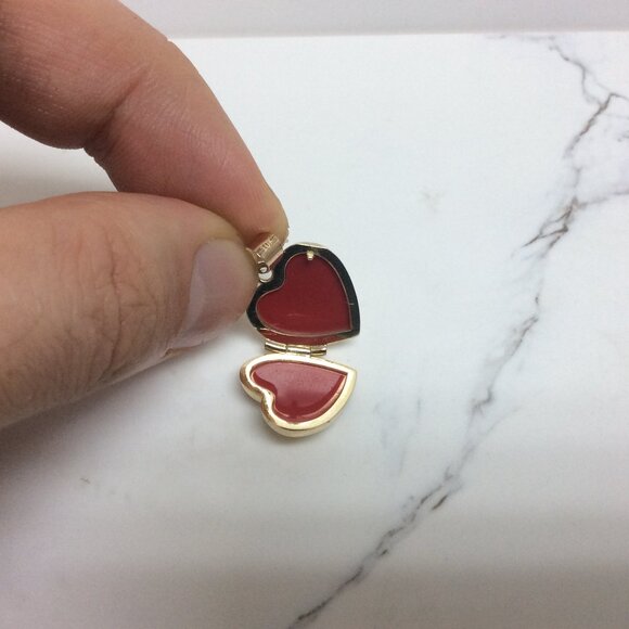 Ladies 10k Yellow Real Gold Heart opening Locket Charm Pendant 2.90 grmas - Picture 6 of 7
